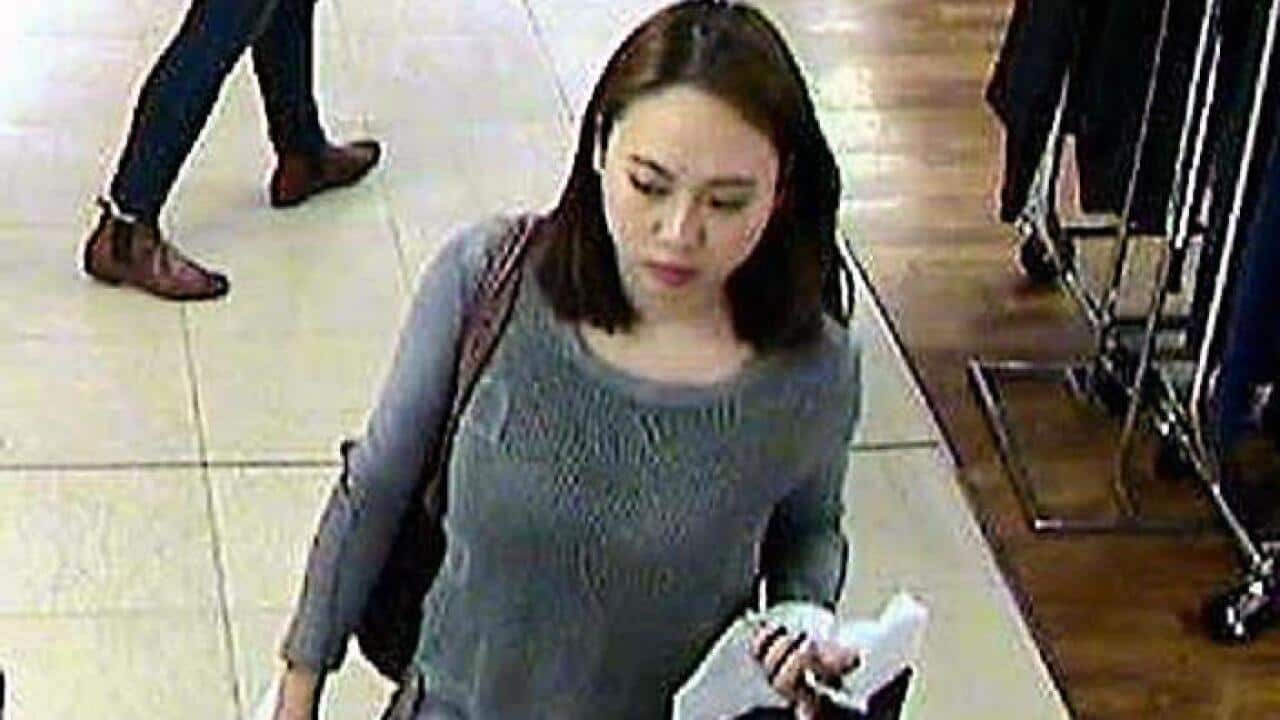 A supplied CCTV image obtained Friday, April, 2016 of Chinese student Michelle Leng. (AAP)