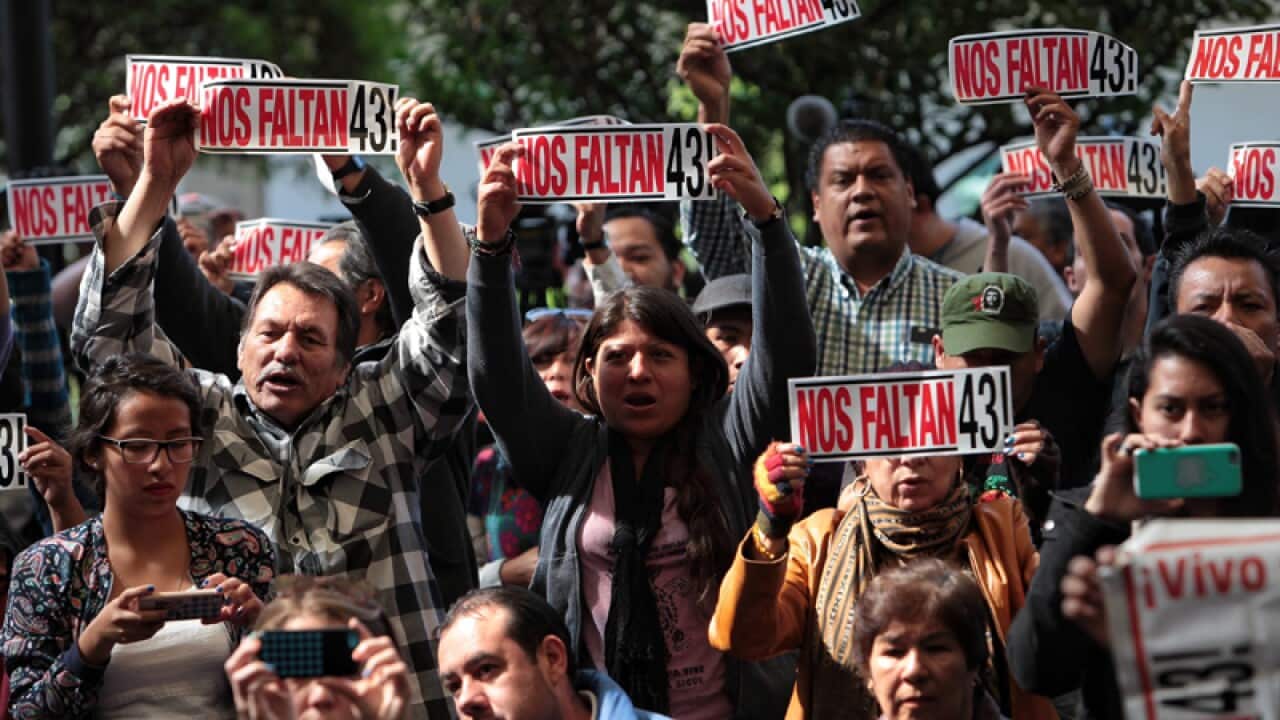 Relatives of the 43 missing Mexican students
