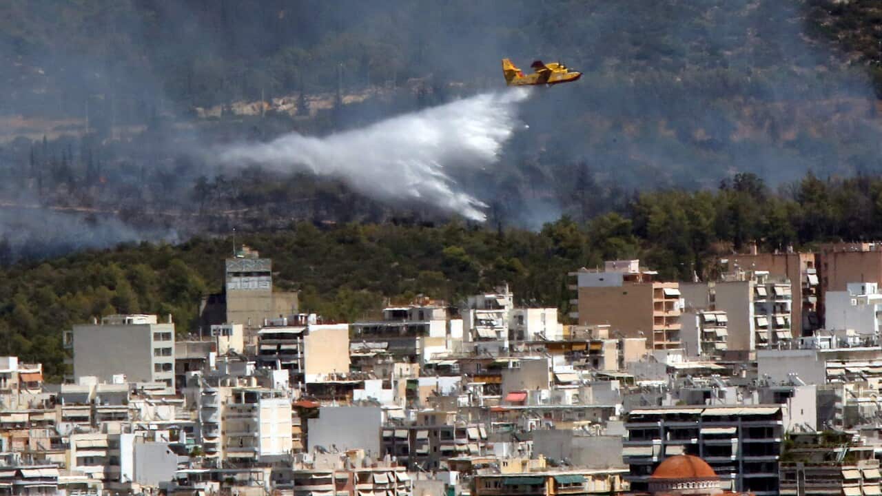 Wildfire over east Athens