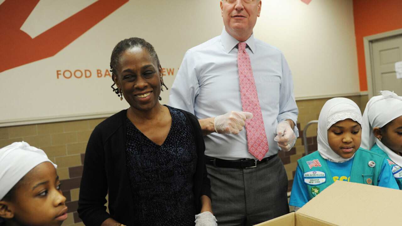 New York Mayor Bill de Blasio and partner Chirlane McCray