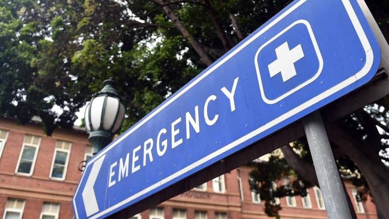 An emergency sign at Royal Prince Alfred Hospital in Sydney