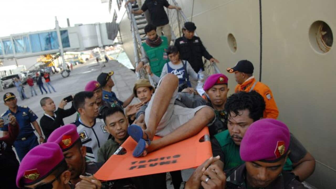 Injured victims of unrest in Wamena,being moved to South Sulawesi, 06 October 2019.