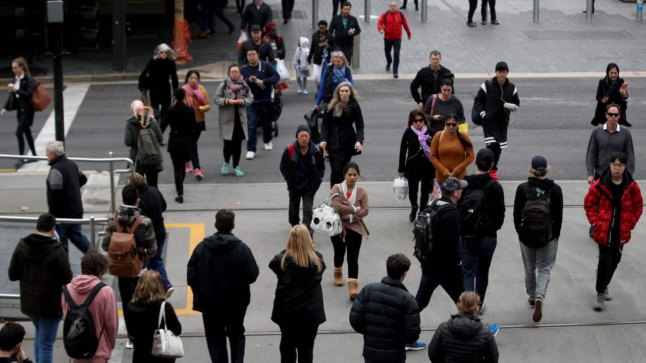 Crowds in Rundle Mall in Adelaide.