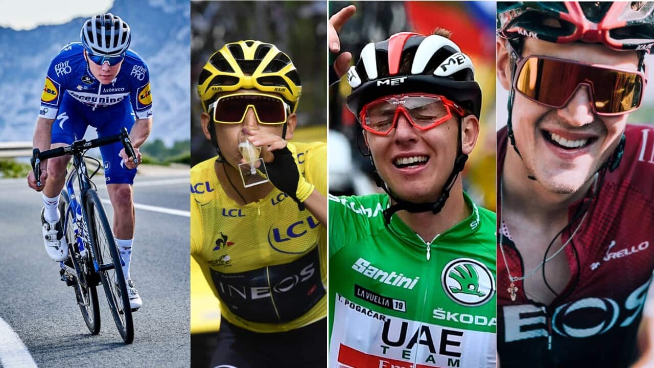 Remco evenepoel, Egan Bernal, Tadej Pogacar, Pavel Sivakov