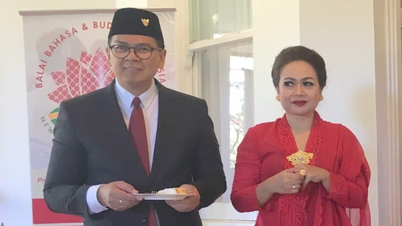 Dr Yayan GH Mulyana and Mrs Irene Mulyana at the opening ceremony of NSW Language Centre, Syd 17 Aug 2017