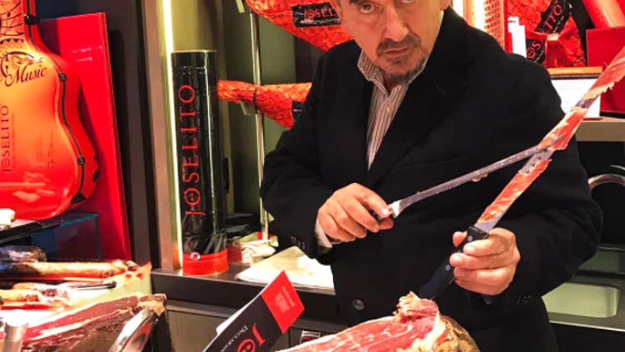 Spain's Florencio Sanchidrián has sliced Jamon Iberico for celebrities and royalty.