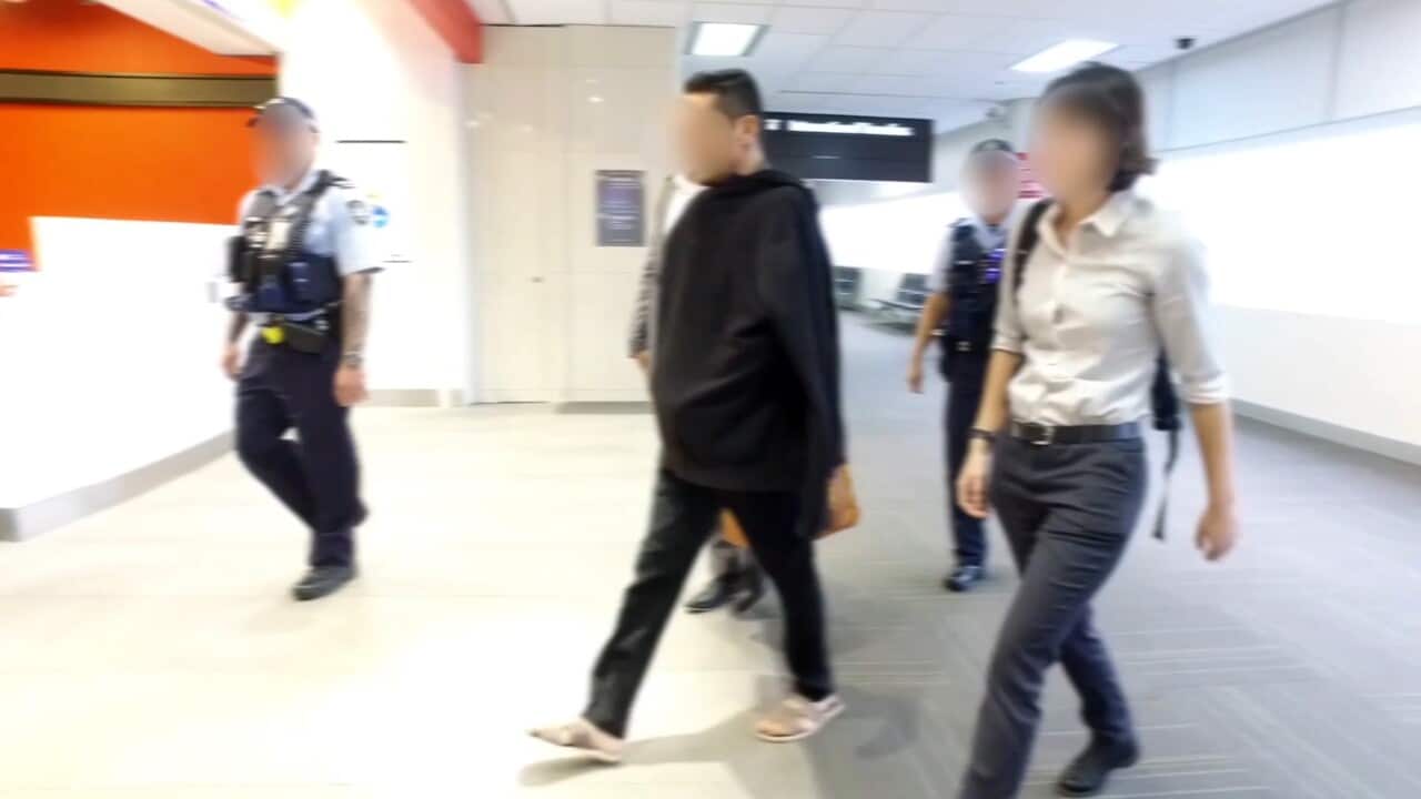 Ahmad Zia Alizadah arrives at Perth Airport in July.