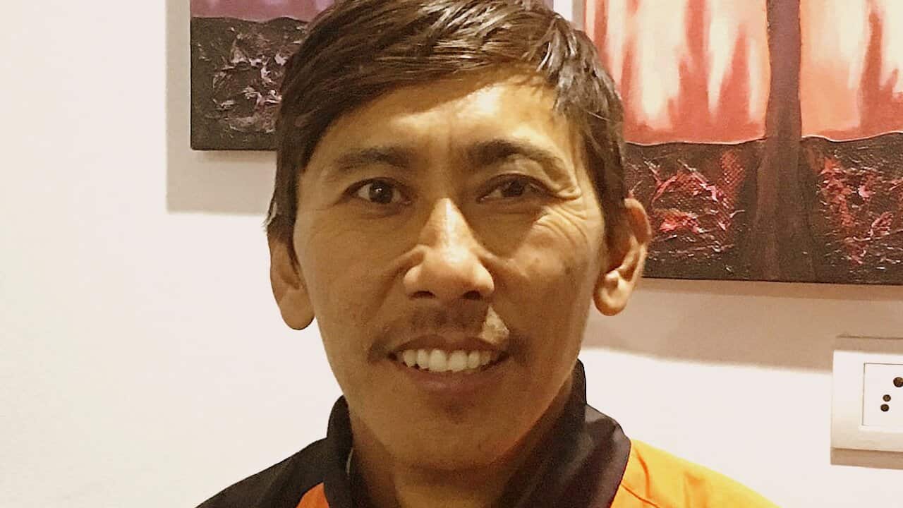 Nepali Cricketer Shakti Gauchan speaking to SBS Nepali.