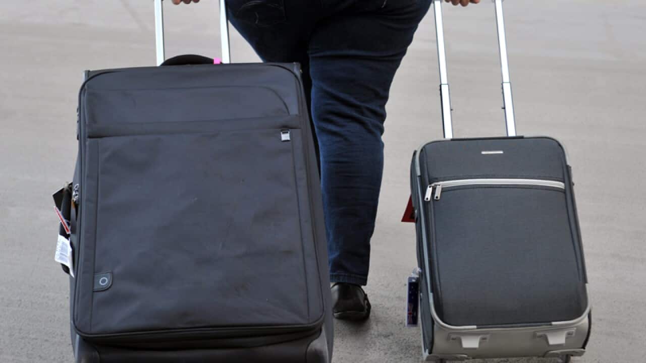 Tourists at the international airport in Sydney
