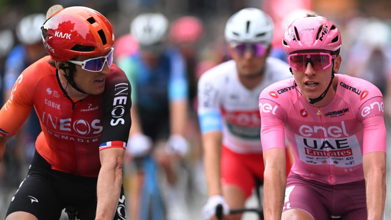 Geraint Thomas (Ineos Grenadiers) was forced to follow GC rival Tadej Pogacar (UAE Team Emirates) in an unexpected finale to Stage 3 of the 2024 Giro d'Italia
