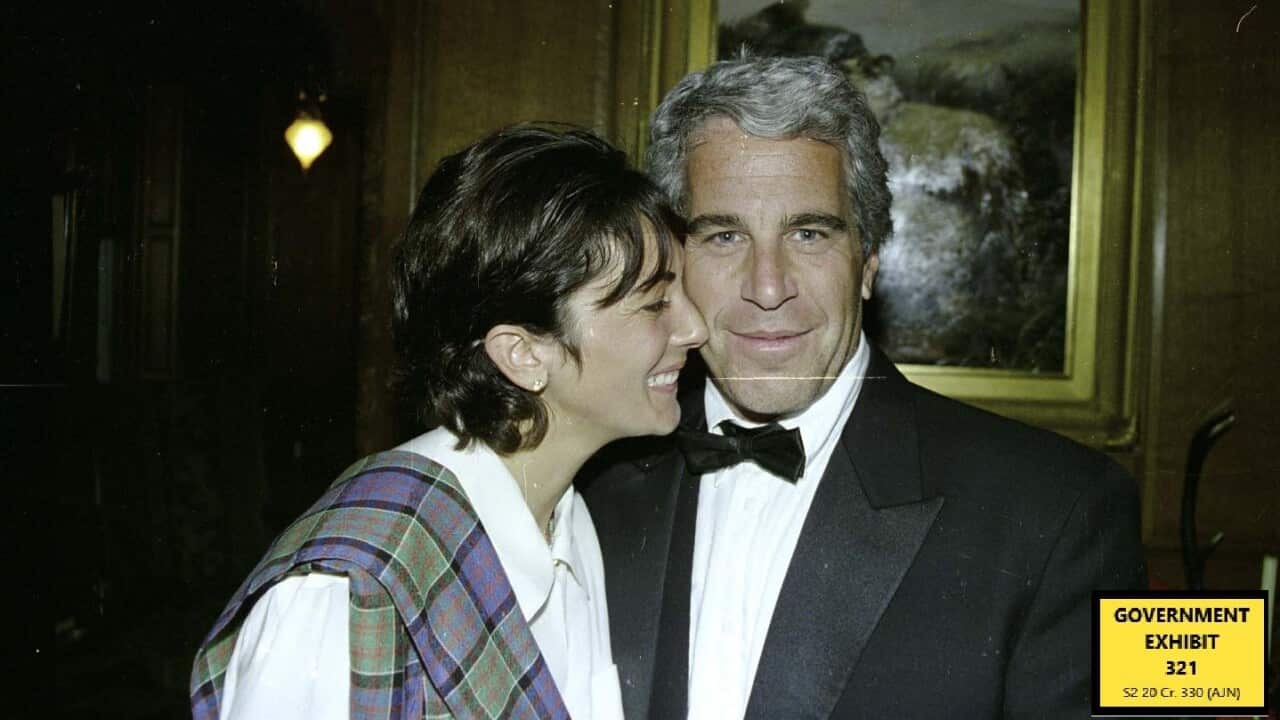 A court exhibit showing Epstein and Maxwell together