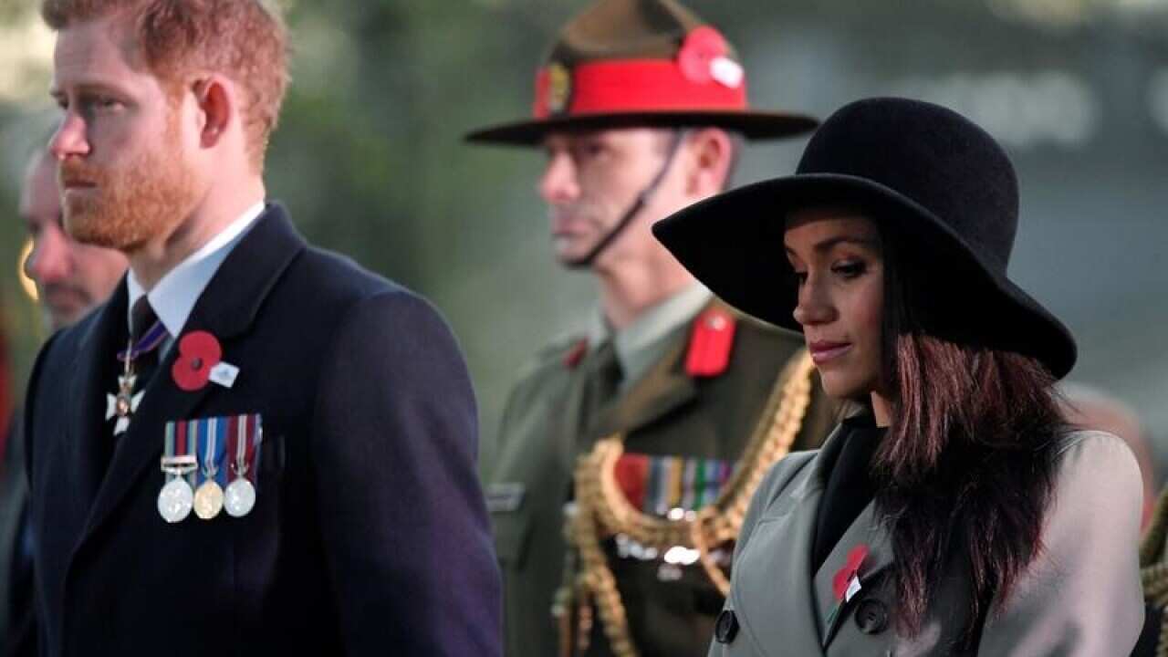 Britain's Prince Harry and his fiancee Meghan Markle