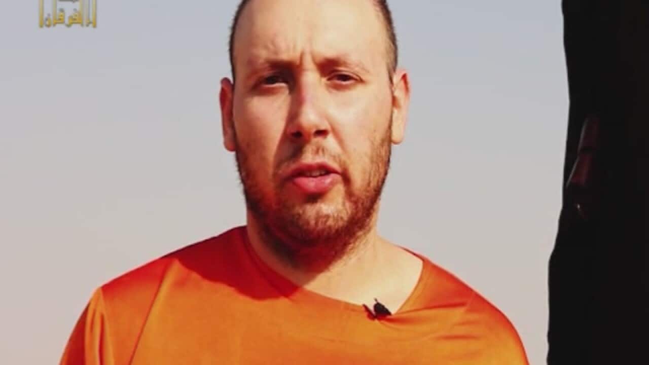 A still from a video purporting to show Steven Sotloff