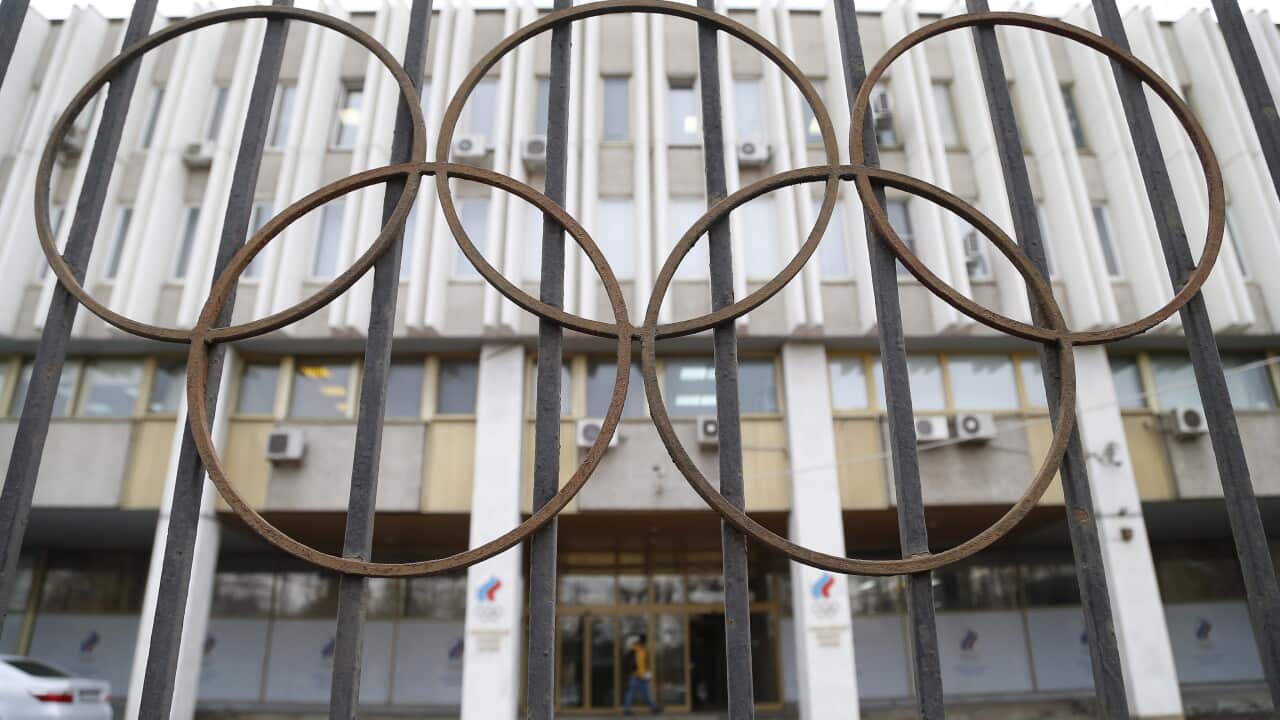 The Russian Olympic Committee headquarters and the Russian Athletics Federation office in Moscow, Russia.