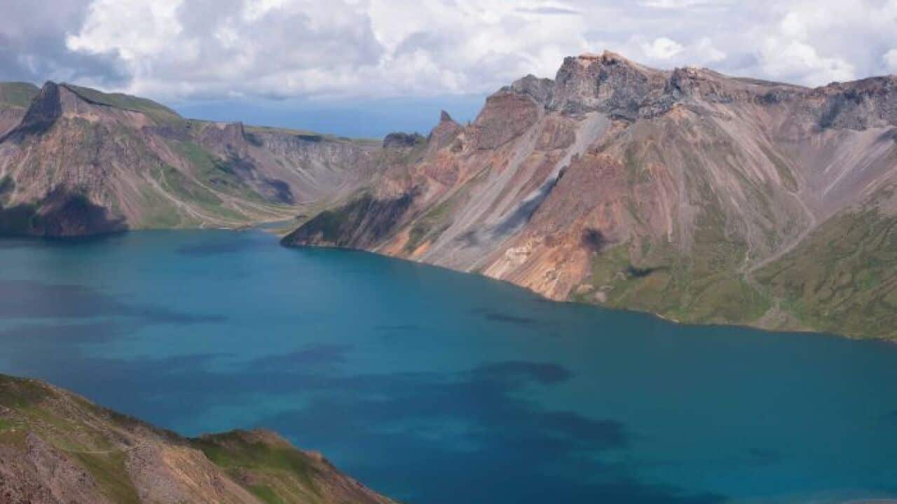 Mount Paektu is also home to the massive Chonji caldera lake.