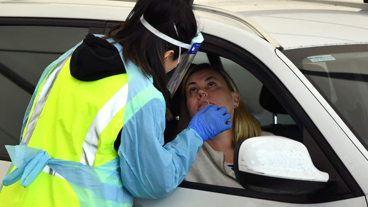 Cars line up for Covid-19 testing at Bondi in Sydney, Tuesday, June 22, 2021.