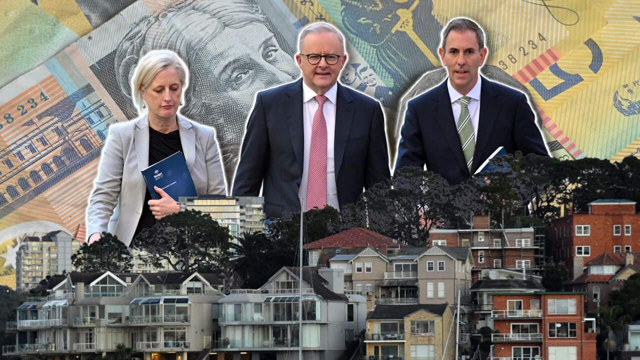 A composite created on Wednesday, May 13, 2026 featuring Finance Minister Katy Gallagher (L), Prime Minister Anthony Albanese (C) and Treasurer Jim Chalmers (R) (AAP Image-Susie Dodds).jpg