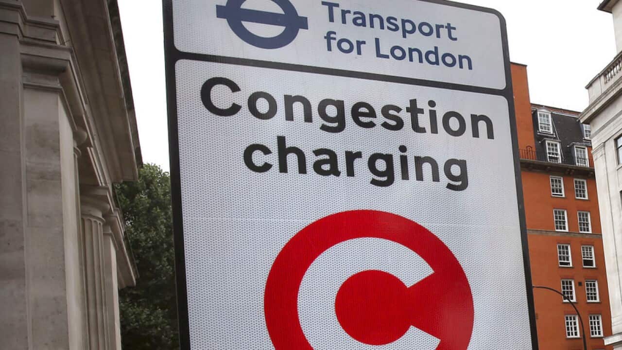 A congestion charge sign in London