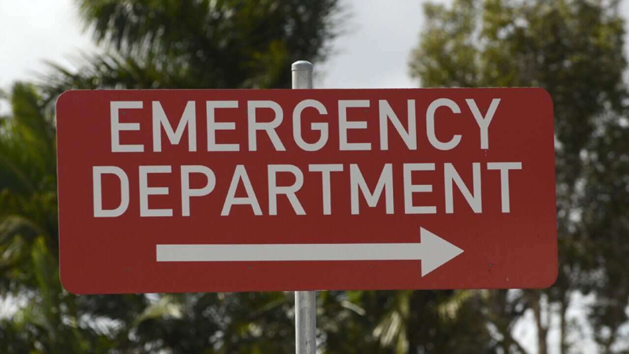 An emergency department sign