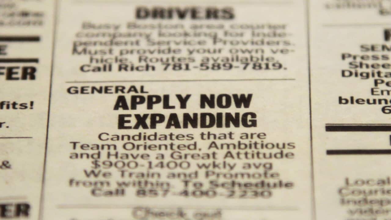A job advertisement page on a US newspaper