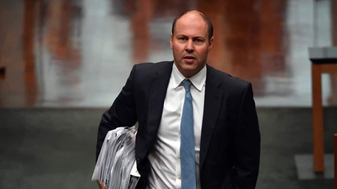 reasurer Josh Frydenberg arrives for Question Time in the House of Representatives at Parliament House in Canberra, Thursday, 25 March, 2021.