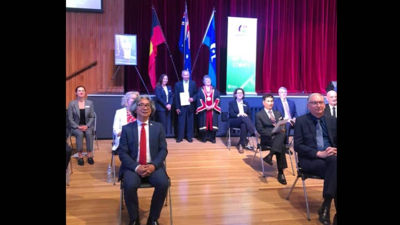 Mr. Bun Sareth receives his citizenship certificate on 26th January 2021 at City of Greater Dandenong.