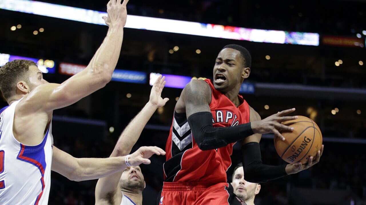 Toronto Raptors' Terrence Ross, center