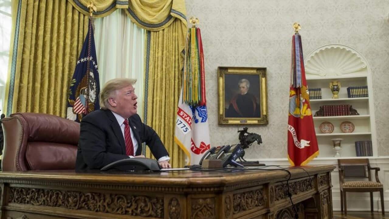 It's the first time President Donald Trump has visited deployed US troops.