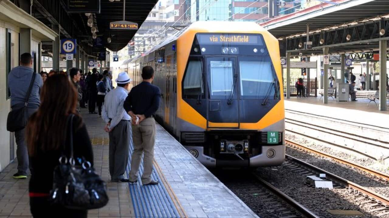 Transport Sydney Trains and commuters at Central railway station