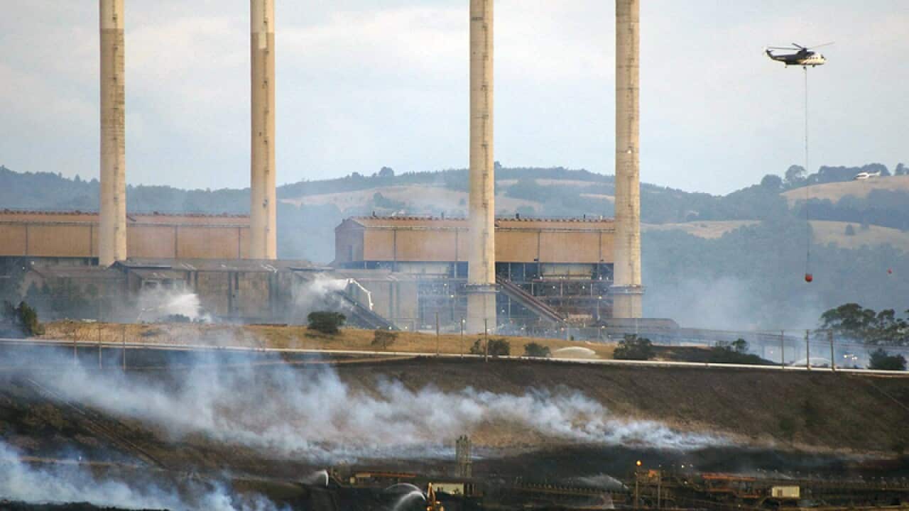 A blaze at the Hazelwood open-cut mine in Melbourne