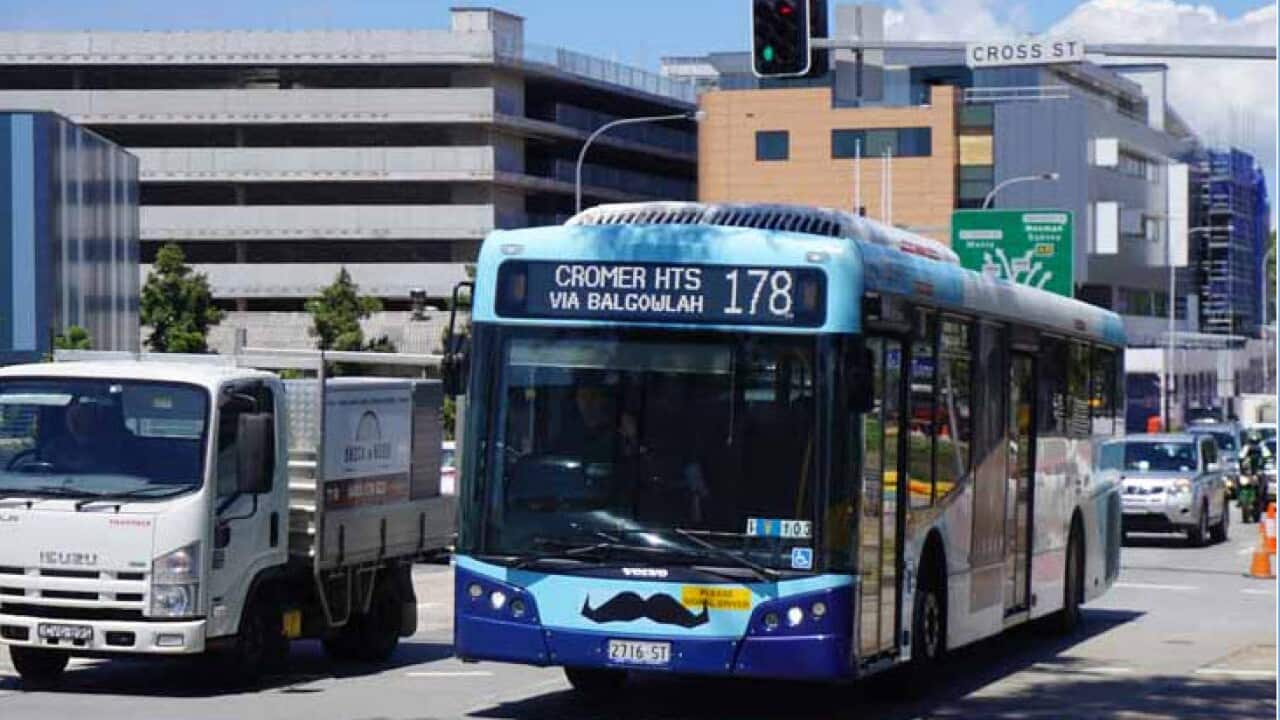 Moustache on a Sydney Bus