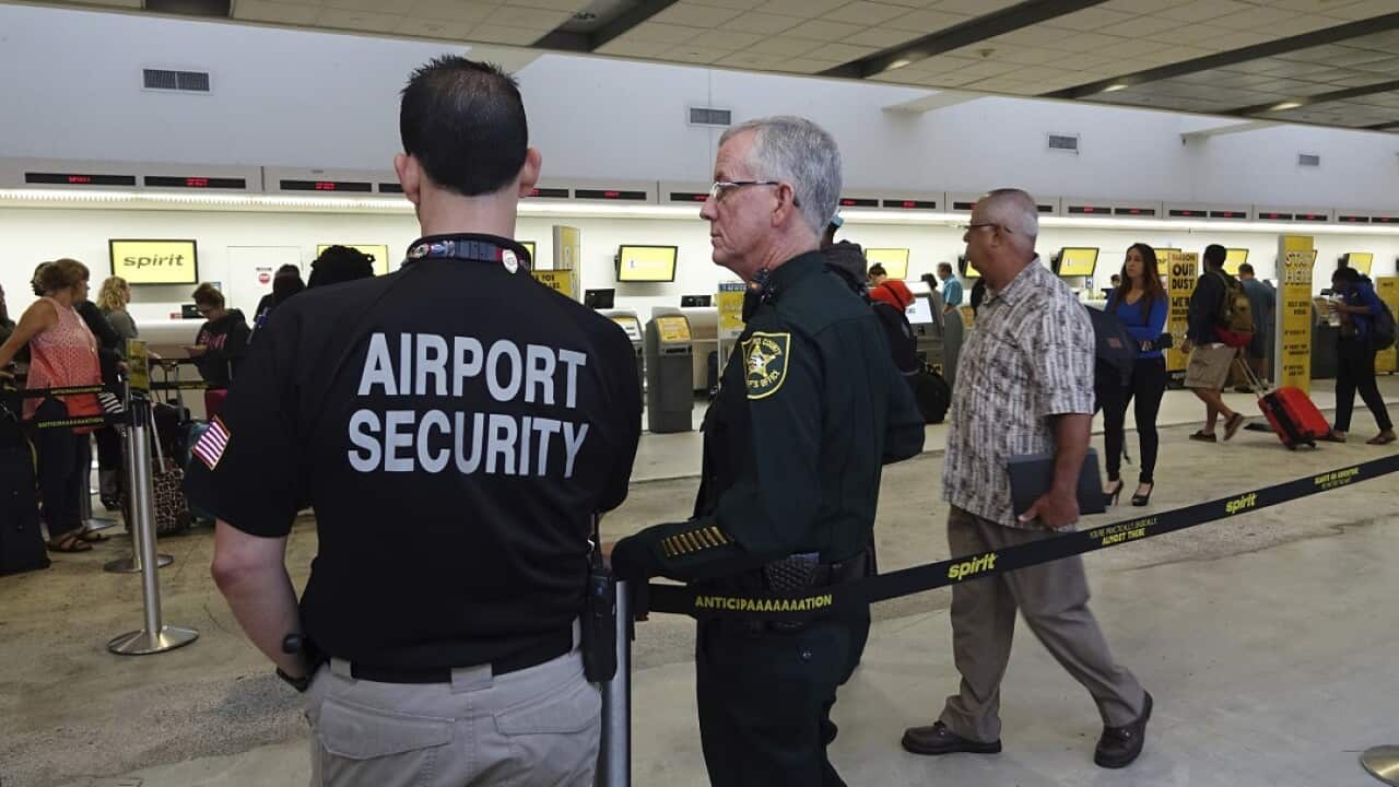 Airport Security keep an eye on the line at Spirit Airlines after chaos at Fort Lauderdale International Airport.