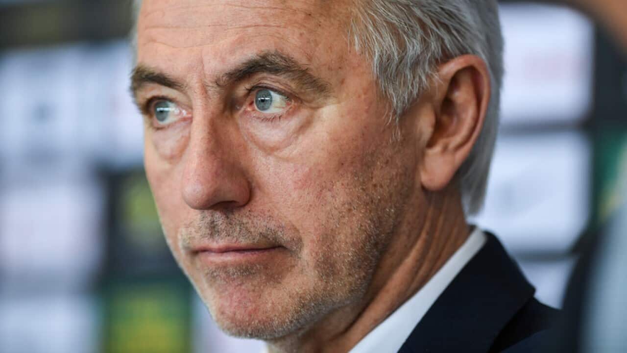 New Socceroos Head Coach Bert Van Marwijk during a press conference at the FFA Headquarters in Sydney, Thursday, February 1, 2018. (AAP Image/Brendan Esposito) NO ARCHIVING