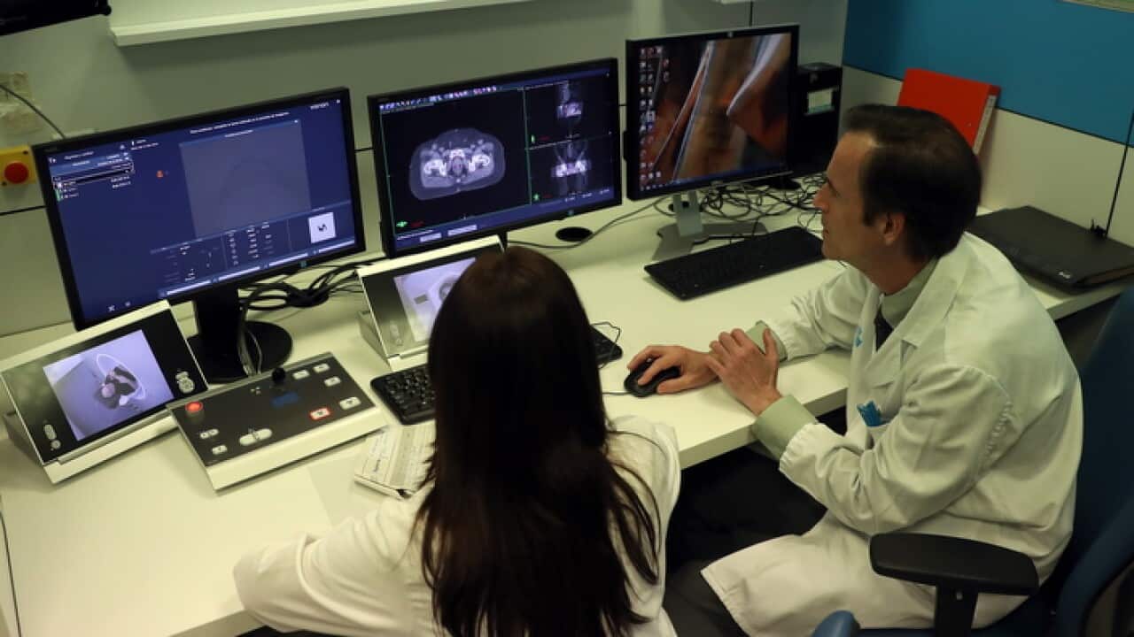 A patient receives radiotherapy