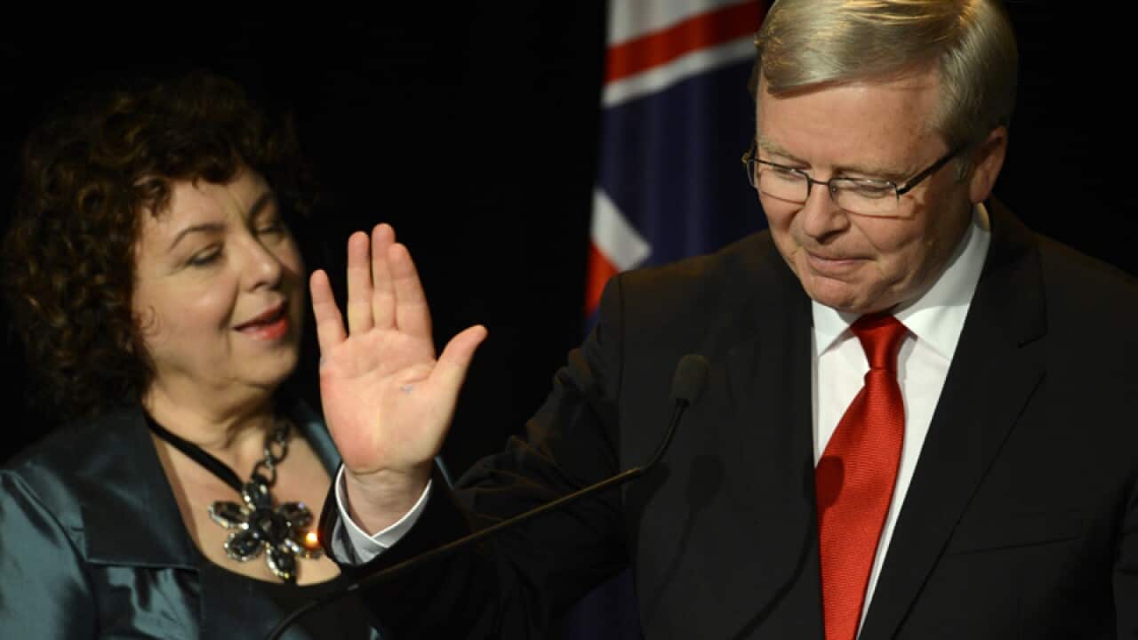 Outgoing Prime Minister Kevin Rudd concedes defeat
