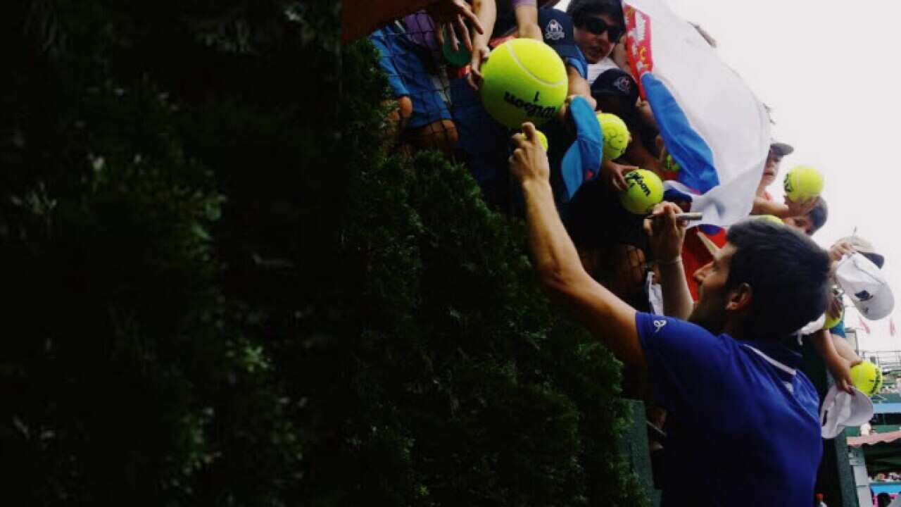 Djokovic with his supporters
