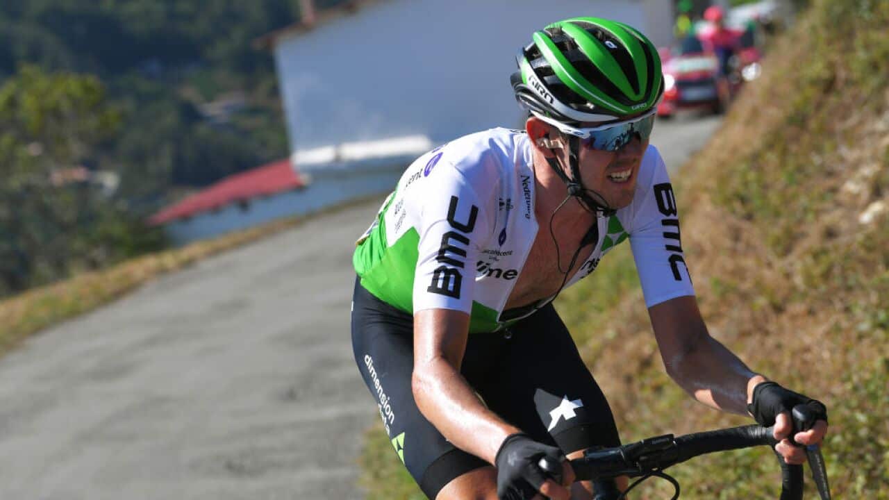 Ben O'Connor on Stage 15 of the 2019 La Vuelta a Espana. The Australian finished sixth on the stge (Getty)