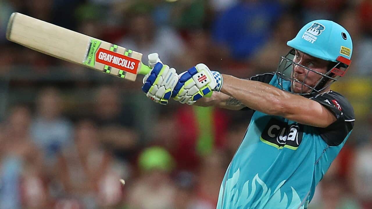 Chris Lynn of the Heat plays a shot