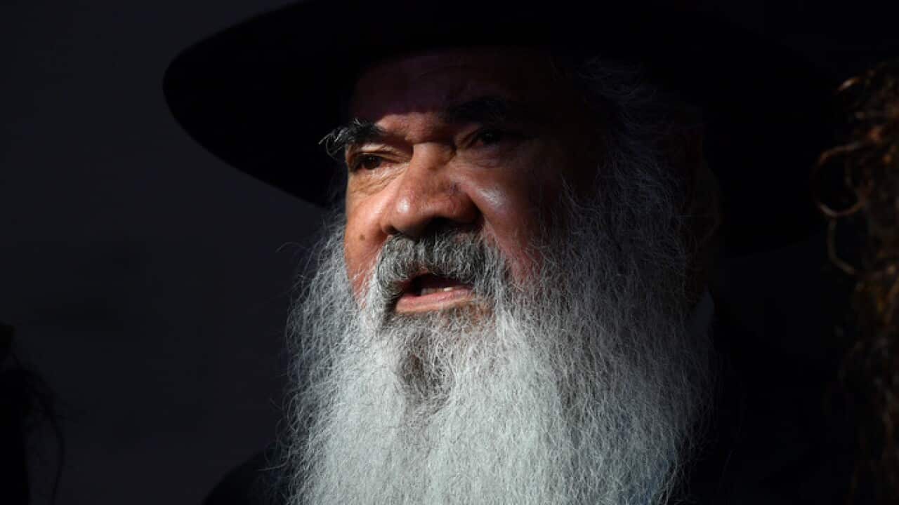 Labor Senator Pat Dodson at a press conference at Parliament House in Canberra, Thursday, February 8, 2018. (AAP Image/Mick Tsikas) NO ARCHIVING