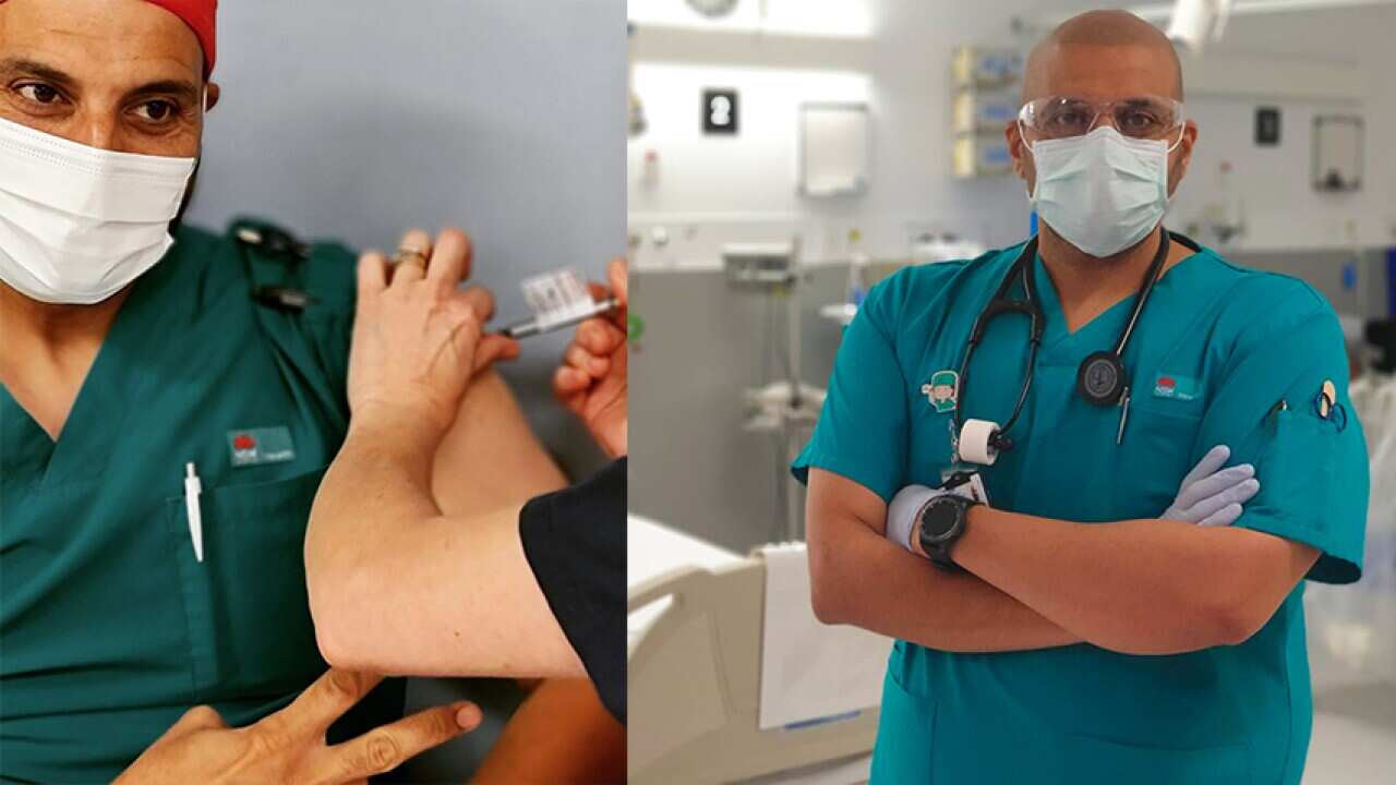 Dr. Hussein Al-Abbasi receives Pfizer Vaccine