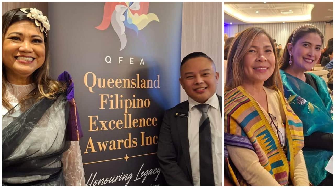 Connie Dacuna, Xavier Villagonzalo, Fely Christensen, and Rejoice Thomson (President, QFEA)