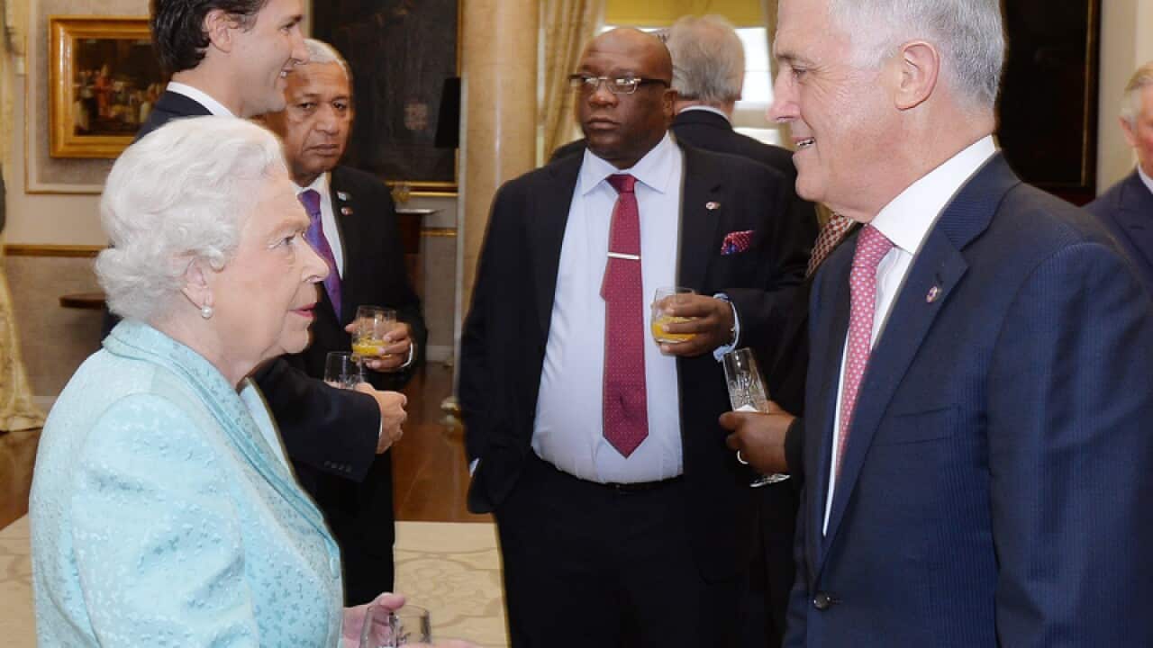 Britain's Queen Elizabeth II and Prime Minister Malcolm Turnbull