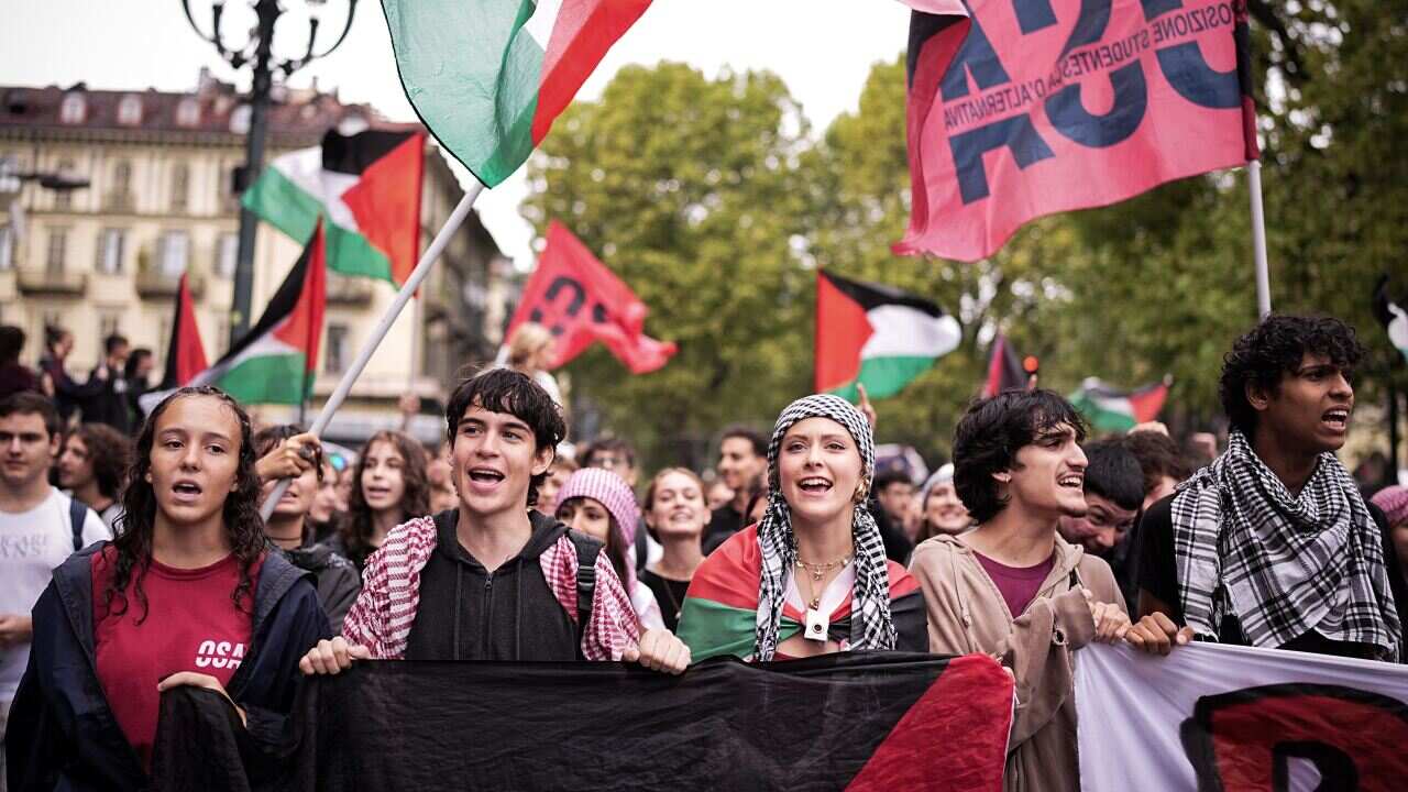 General strike in Turin against the genocide in Palestine