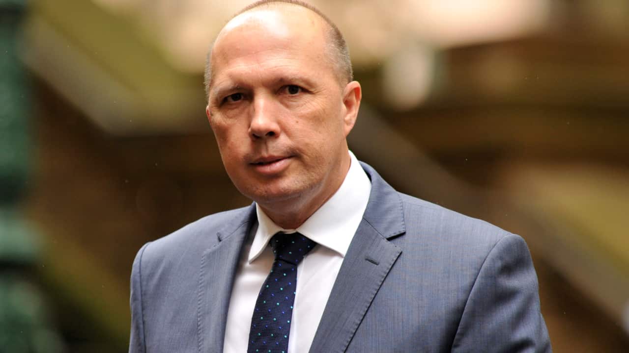 File: Australian Immigration Minister Peter Dutton.