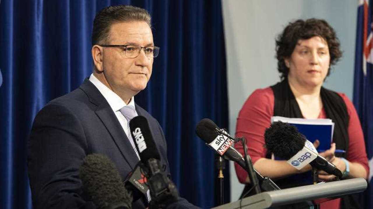 Victoria Tourism and Major Events Minister John Eren (left) and Acting Interim Chair of the Puffing Billy board Jennifer Fleming hold a press conference in response to a Victorian Ombudsman report, Melbourne, Monday, June 25, 201