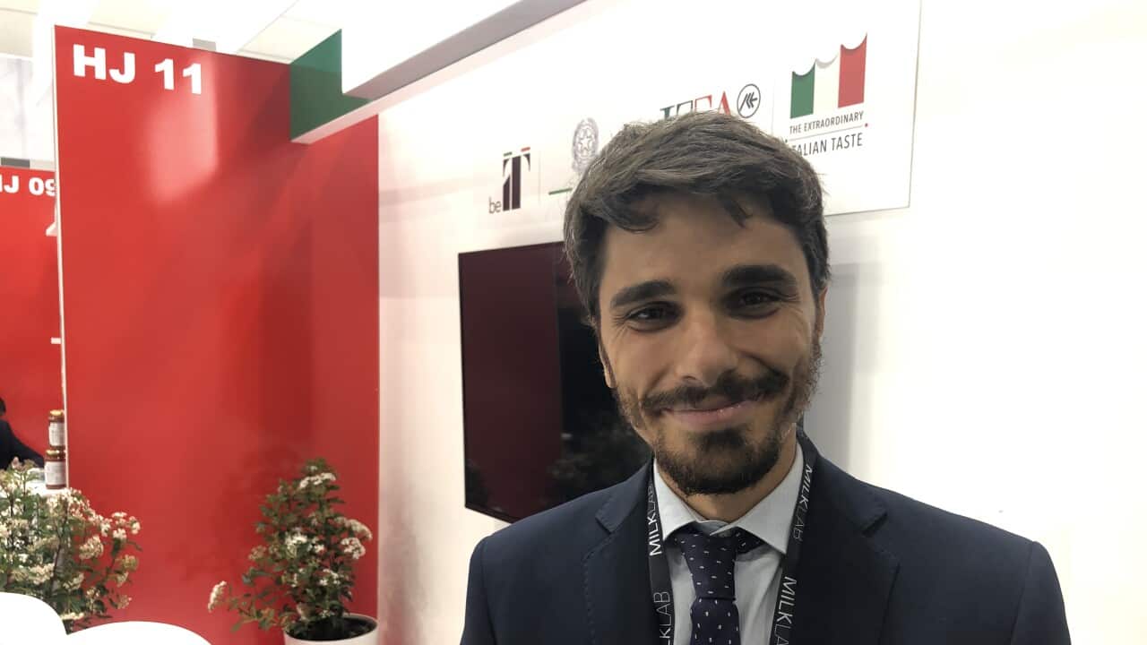 A portrait of Emanuele Loi at Food Fair Australia in Melbourne