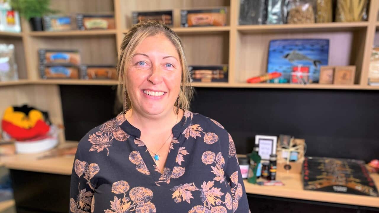 Sharon Brindley at her Cooee Cafe in Victoria