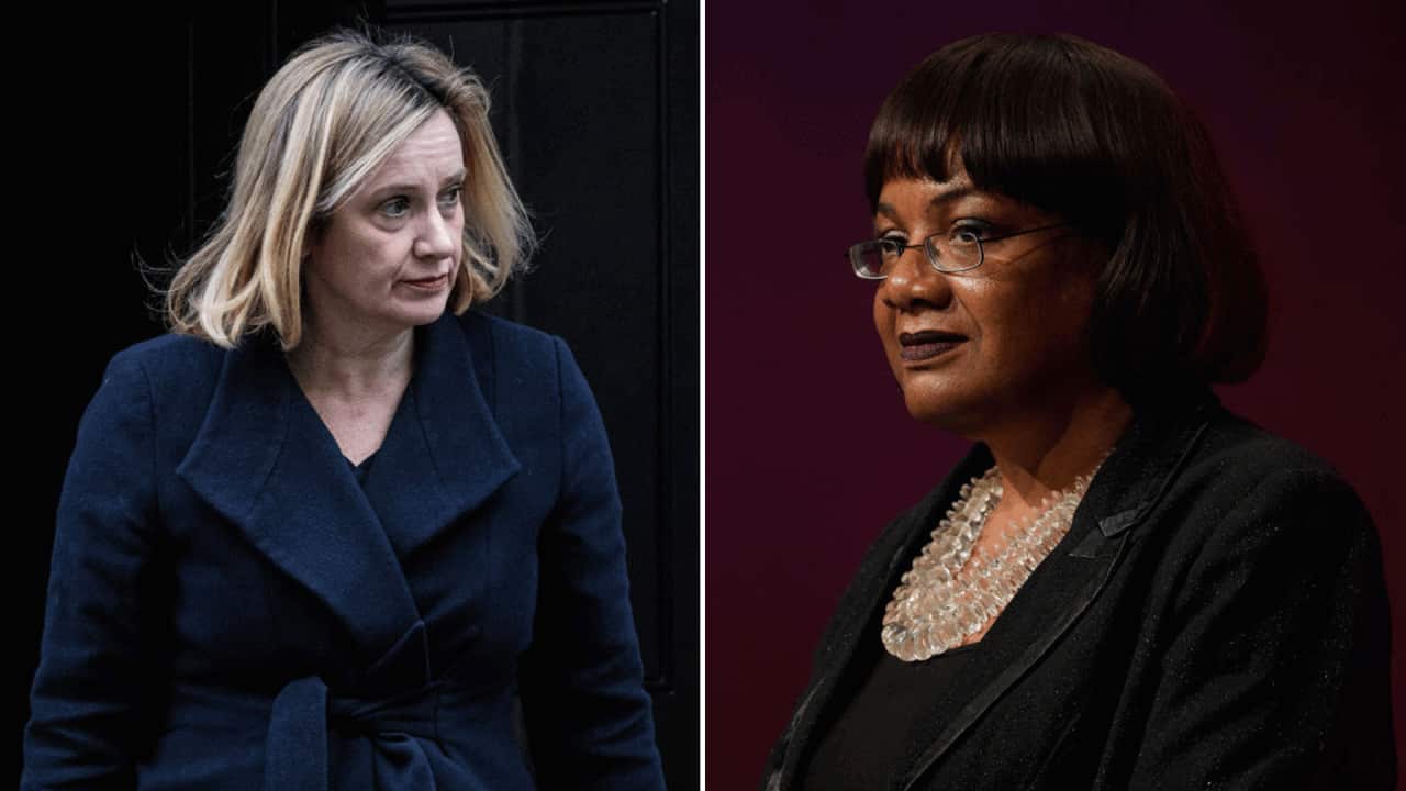 British MP Amber Rudd has apologised to opposition MP Diane Abbott.