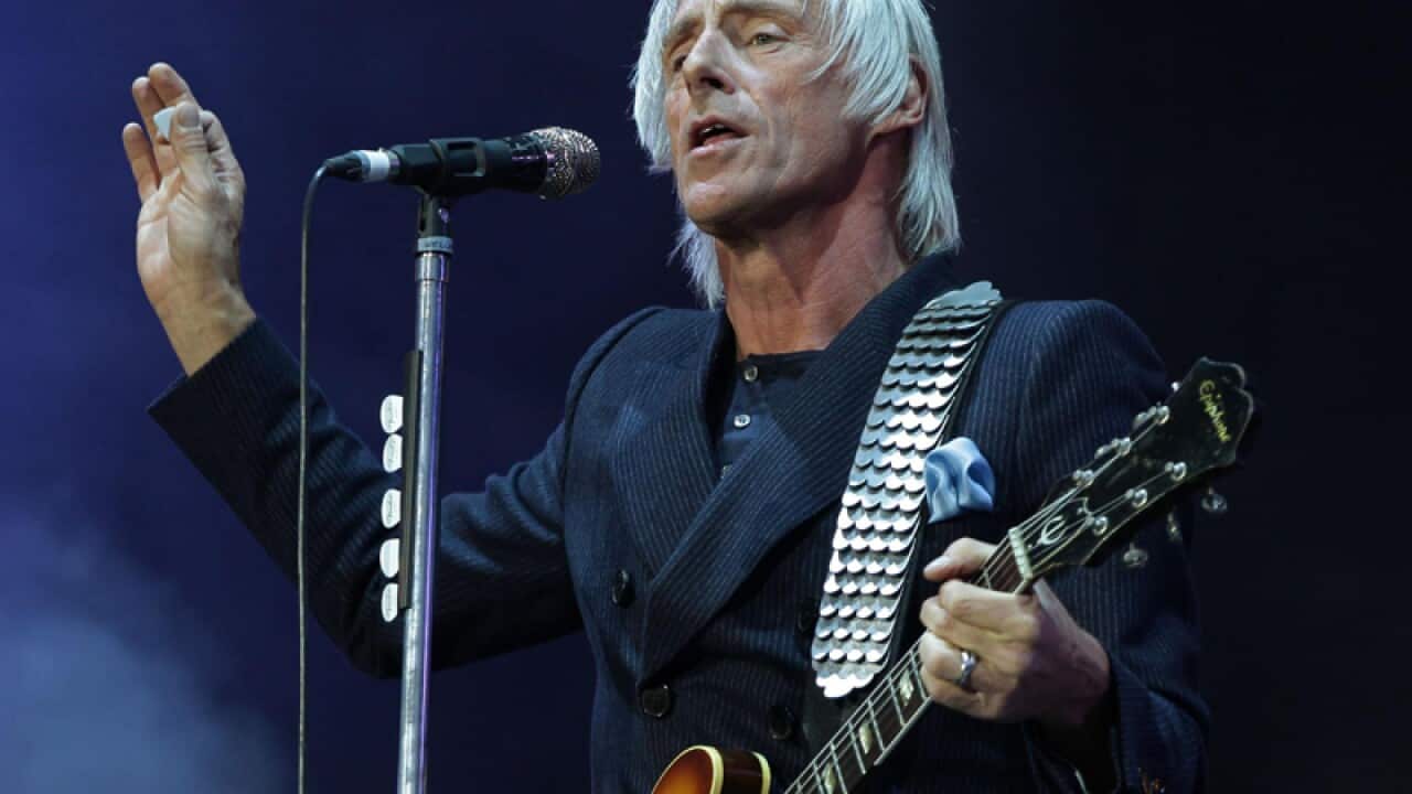 Paul Weller performing at the Isle of Wight Festival