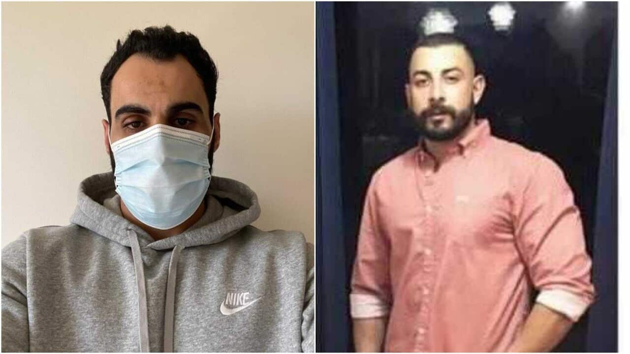 Asylum seekers Hossein Latifi (left) from Iran and Iraqi Mustafa Salah are worried they’ll soon catch COVID-19.